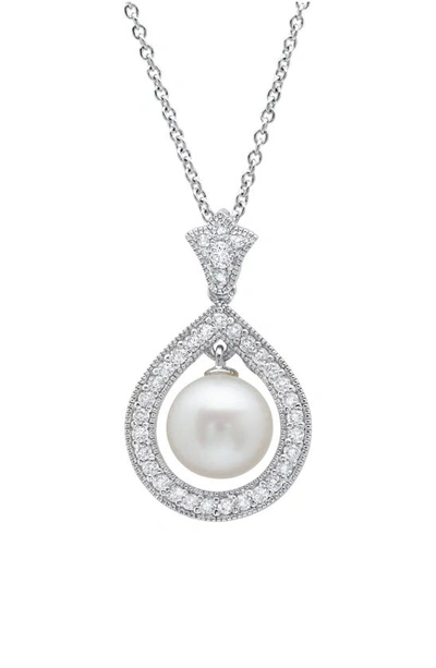 Crislu Andrew Prince Imitation Pearl Pendant Necklace In Pearl/ Ivory
