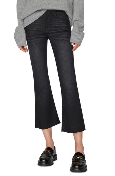 Frame Le Crop Mini Boot Cropped Coated Mid-rise Bootcut Jeans In Blue