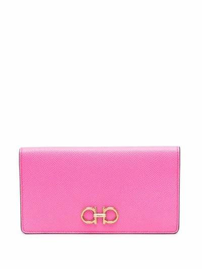 Ferragamo Logo-plaque Wallet In Pink