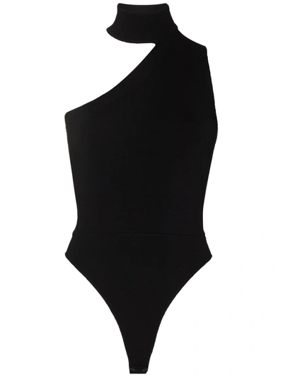 Solace London Evie Roll Neck Sleeveless Bodysuit In Black
