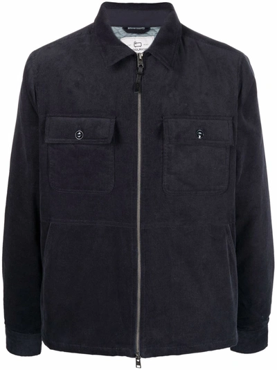 Woolrich Stag Corduroy Padded Shirt Jacket In Blue
