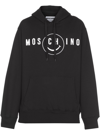 Moschino Smiley-print Organic Cotton Hoodie In Black