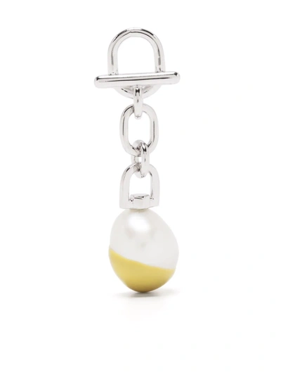 Maria Black Mambo Rhodium-plated Sterling-silver And Freshwater Pearl Single Earring In Silver Hp