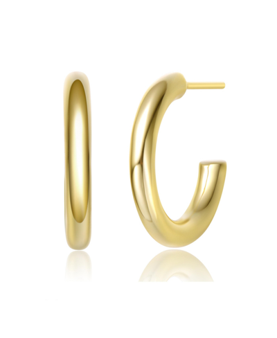 Rachel Glauber 14k Gold Plated Open Hoop Earrings In Gold Tone