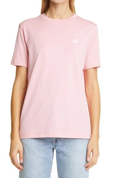 Acne Studios Ellison Face Unisex T-shirt In Blush Pink