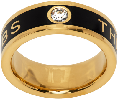 Marc Jacobs Gold & Black 'the Medallion' Ring