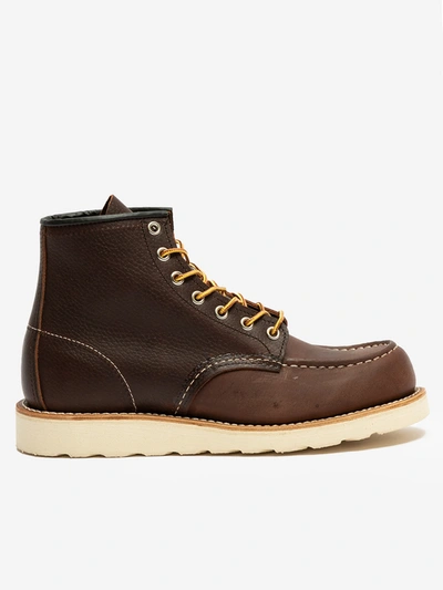 Red Wing Shoes Classic Moc Leather Boots In Marrone Bordo