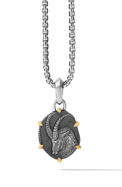David Yurman Zodiac Pendant In Silverapricorn