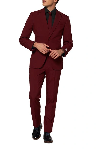 Opposuits Blazing Burgundy Two-piece Suit With Tie In Red