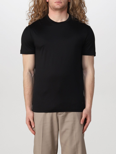 Emporio Armani Official Store Silk/cotton Blend T-shirt In Black