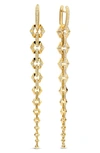 Bare Flow Graduated Diamond Chain Drop Earrings In Yellow Gold