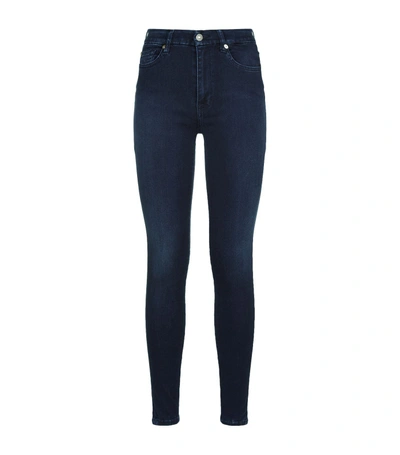 7 For All Mankind Super High Waist Skinny Jeans In Blue