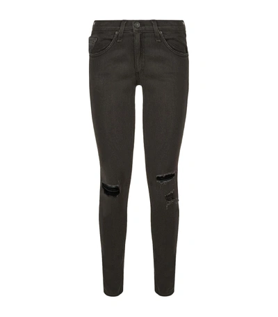 Rag & Bone Mid Rise Skinny Jeans In Black