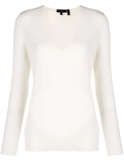 Theory Women's Adrianna Cashmere V-neck Sweater In Ivory