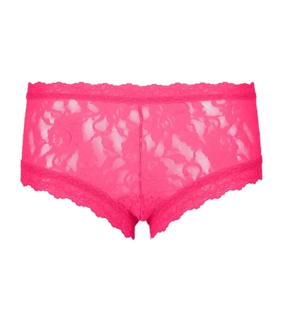 Hanky Panky Signature Lace Boy Shorts In Pink