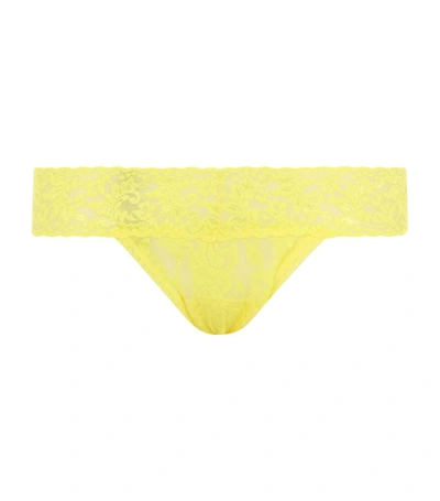 Hanky Panky Signature Lace Low Rise Thong In Yellow