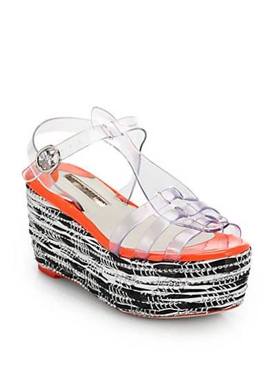 Sophia Webster Suki Jelly Platform Wedge Sandals In Multicolor | ModeSens