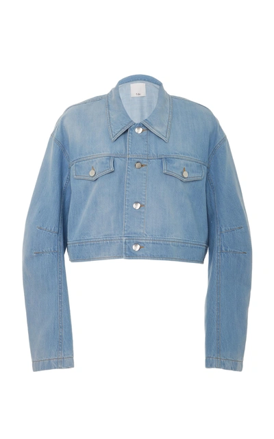 Tibi Cropped Jean Jacket In Blue