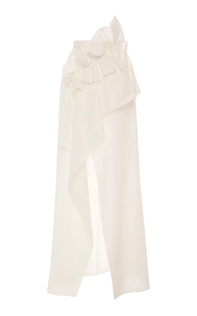 Delpozo Long Wrap Skirt In White