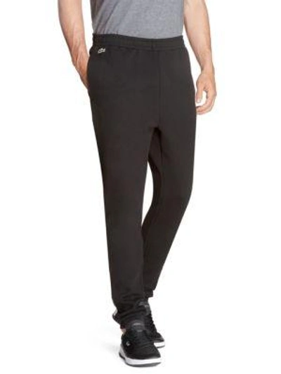 Lacoste Sport Lifestyle Doubleface Fleece Pants In Black