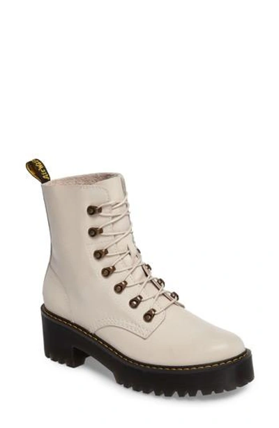 Dr. Martens Leona Heeled Boot In Bone Temperley