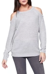 Sanctuary Gretchen Cold Shoulder Sweater In Heather Grey