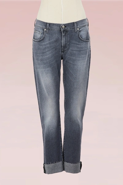 7 For All Mankind Relaxed Skinny Pants In Washed Grey
