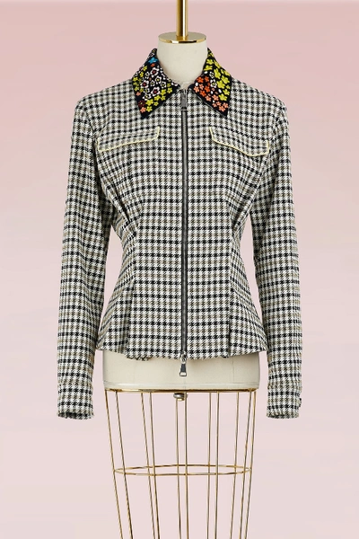 Mary Katrantzou Hooper Jacket With Embroidered Collar In 102 Camel