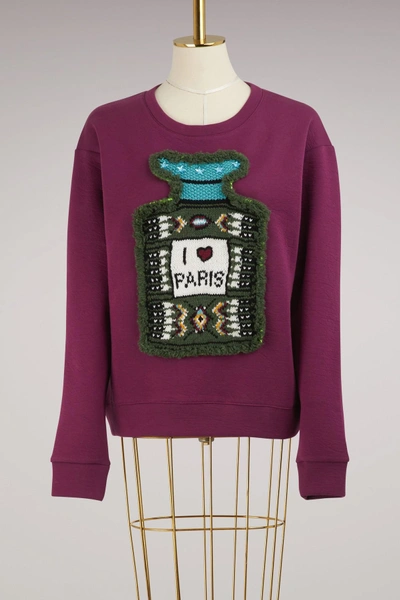 Michaela Buerger Merino Wool I Love Paris Sweatshirt In Bordeaux