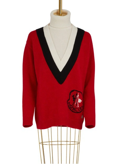 Moncler Bell Alpaca Sweater In Red