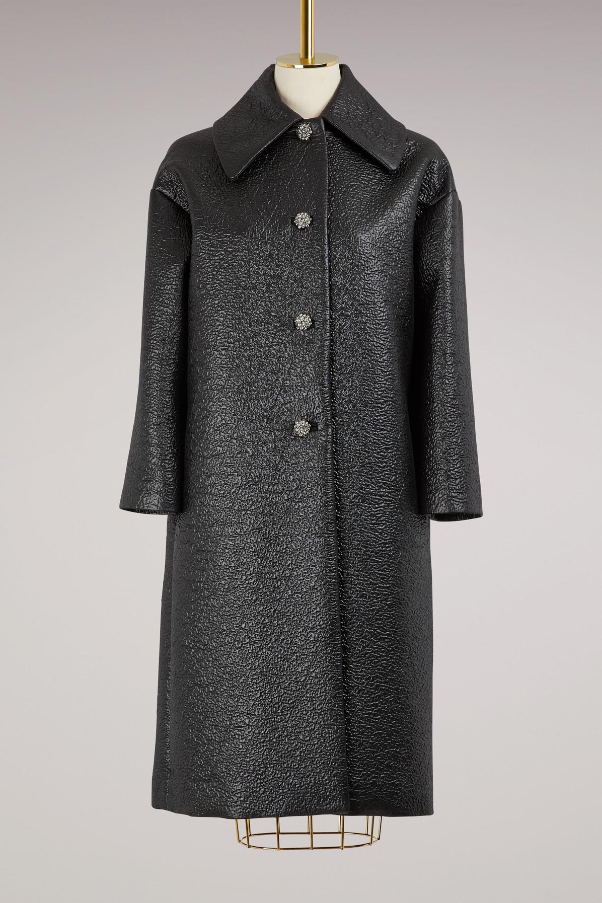 Lanvin Jewel-buttoned Coat In Noir | ModeSens