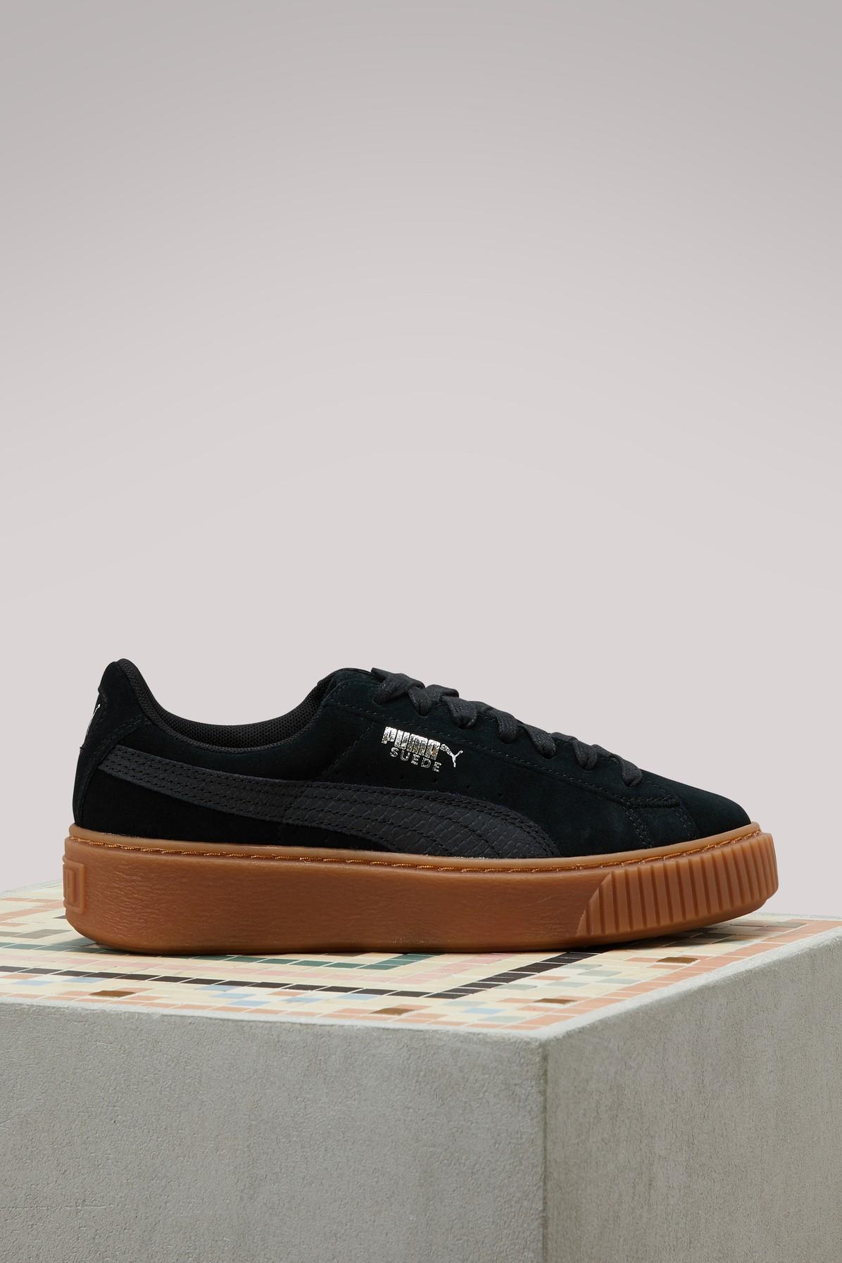 Wns Suede Platform Gum Cam Sneakers 