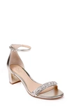 Jewel Badgley Mischka Ramsay Ankle Strap Sandal In Light Gold Glitter Nappa