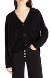 Madewell Cameron Ribbed Crop Cardigan In True Black