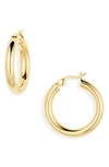 Tom Wood Medium Thick Classic Hoop Earrings In Sterling Silver / 9k Gold