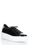 Bos. & Co. Maya Platform Sneaker In Black/ Silver Patent