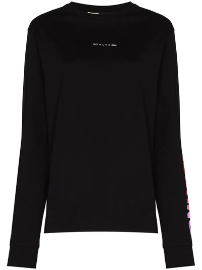 Alyx Techno Long-sleeved Cotton-jersey Top In Black