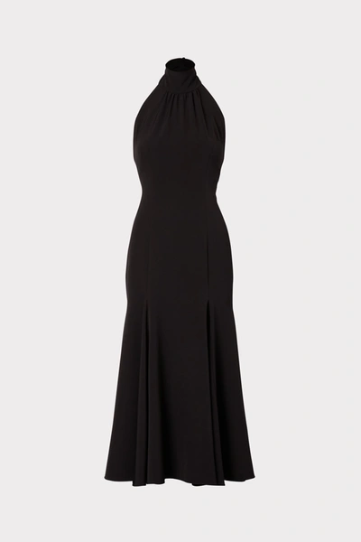 Milly Penelope High-neck Cady Dress In Black