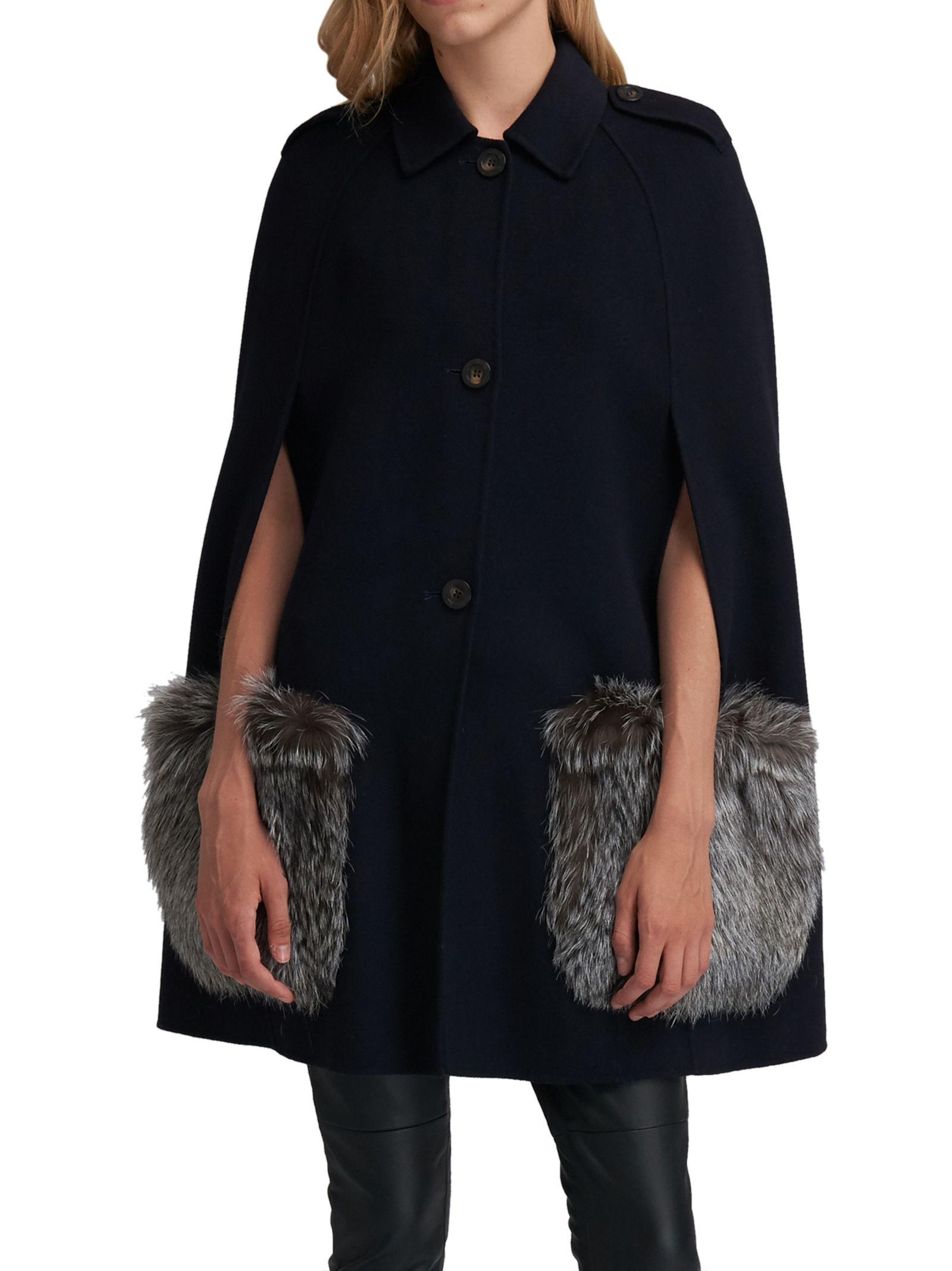 Max Mara Weekend Wool Coat With Fur Pockets | ModeSens