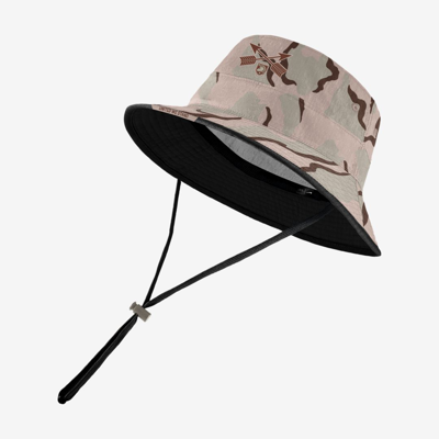 Nike College Camo Bucket Hat In Fossil Stone