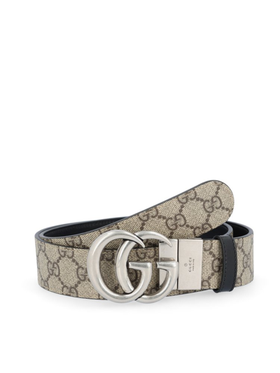 Gucci Gg Marmont Reversible Belt In Beige