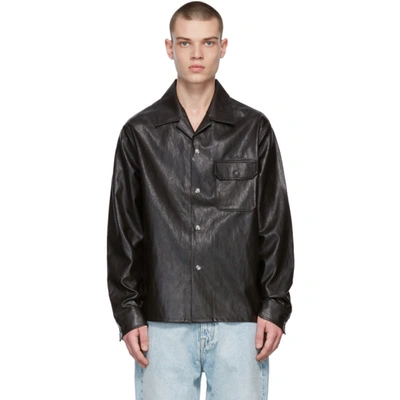 Our Legacy Venice Faux Leather Regular Fit Shirt Jacket In
