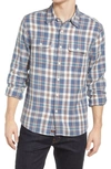 The Normal Brand Mountain Regular Fit Flannel Button-up Shirt In Mineral Blue