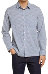 Ted Baker Ruskin Long Sleeve Button-up Cotton Shirt In Blue