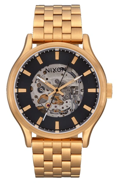 Nixon Spectra Automatic Bracelet Watch, 40mm In Black / Gold