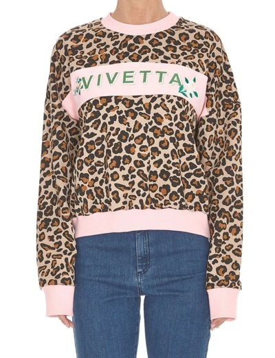 Vivetta Blueball Sweatshirt In Leopard
