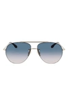 Victoria Beckham 61mm Gradient Aviator Sunglasses In Gold/ Petrol Sand Gradient