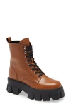 Marc Fisher Ltd Happy Combat Boot In Cognac Leather