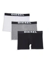 Diesel Umbx Sebastian 3-pack Boxer Briefs In Black White