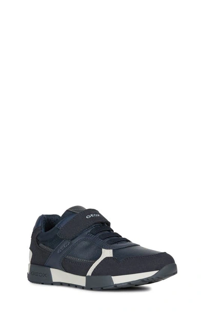 Geox Kids' Alfier Sneaker In Navy/ Dark Grey